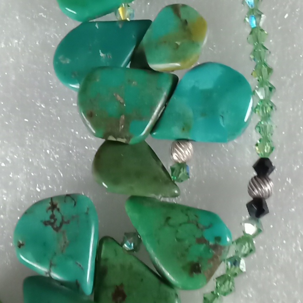 Turquoise Tear Drop Necklace #A365 - Picture 6 of 10